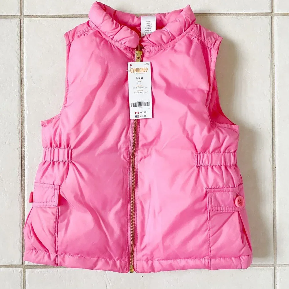 Pink Puffer Vest Gymbore New with Tags